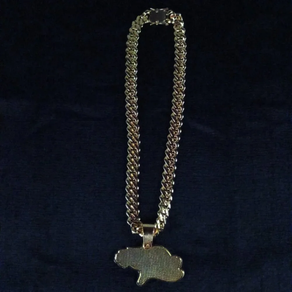 NFL Atlanta Falcons Necklace Pendant Cuban Chain Link Football Jewelry